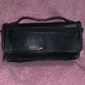 Sleek Black Leather Clutch